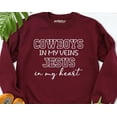 thumbnail image 1 of Cowboys Sweatshirt, Cowboy In My Veıns Jesus In My Heart Shirt, Football Longsleeve Shirt, Women Football Hoodie, Texas Dallas Sweatshirt TSHIRT All Size S-5XL, 1 of 5