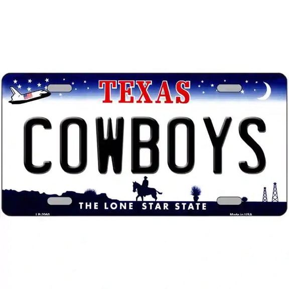 Cowboys Texas State Novelty Metal License Plate 24" x 12" Large
