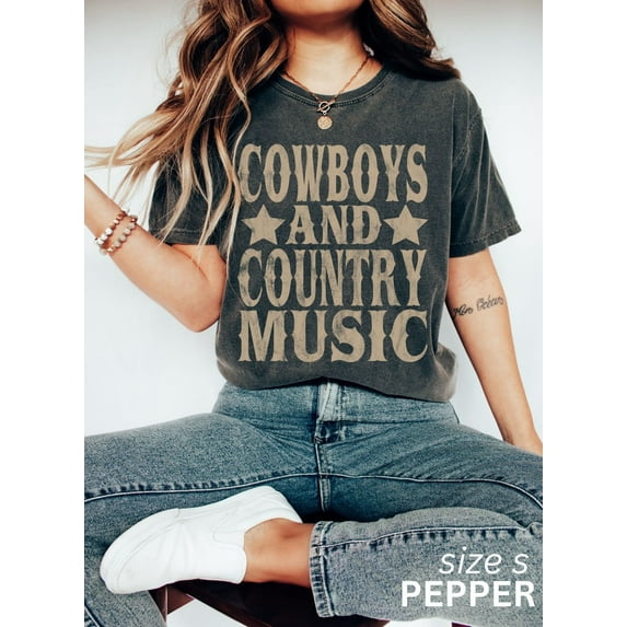 Cowboys and Country Music Shirt, Country Concert Tee, Nashville Western T-Shirt, Distressed Country Music Shirt