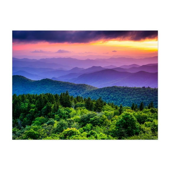 Cowee Mountains Overlook - North Carolina Photography Landscape Forest Nature Mountain Sunset Scenic Autumn Unframed Wall Art Print 4 x 6 inches