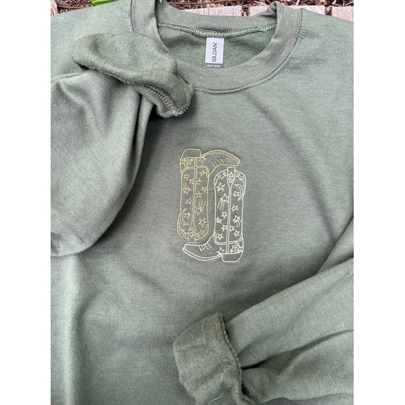 Cowgirl Boots Embroidered Sweatshirt