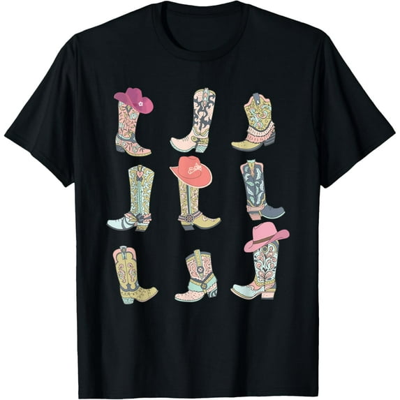 Cowgirl Boots Let's Go Girls Howdy Western Cowgirl Cowboy T-Shirt