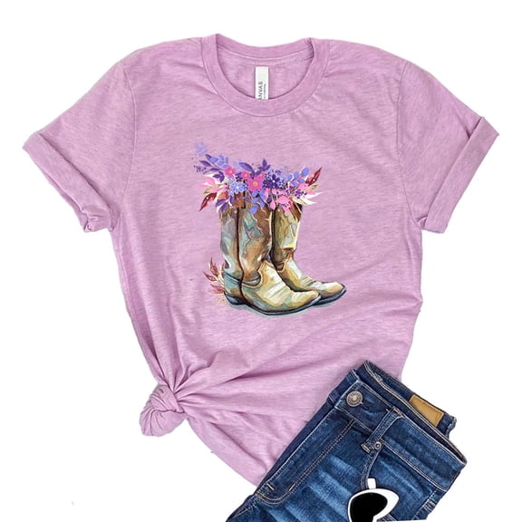 Cowgirl Boots T-shirt Farm Gift Women's Western Tshirt Rodeo Tee Southern Shirt Country Shirts