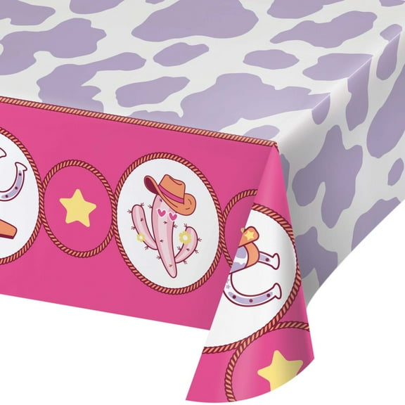 Cowgirl Boots and Bows Paper Tablecloth