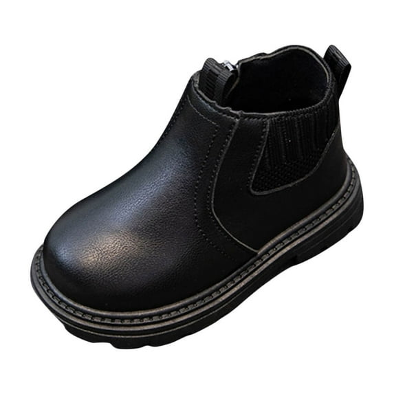 Cowgirl Boots for Girls with Side Zipper for Toddler Little Kid Big Kid Comfortable for Riding, Black