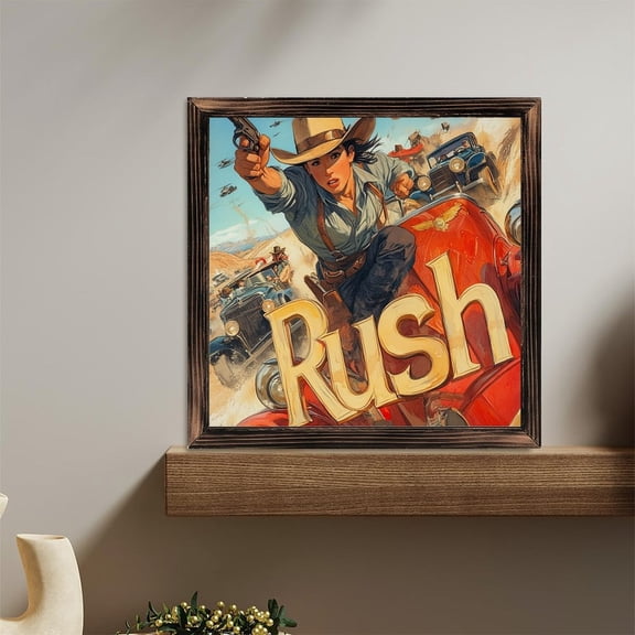 Cowgirl Car Rush Wooden Sign Wall Plaque - Vintage Art Decoration, Wall Decoration - Ideal Gift For Home Decoration, Living Room, Bathroom, Bedroom, Garden, Dining, Bar, Cafe, Festival Party Decor