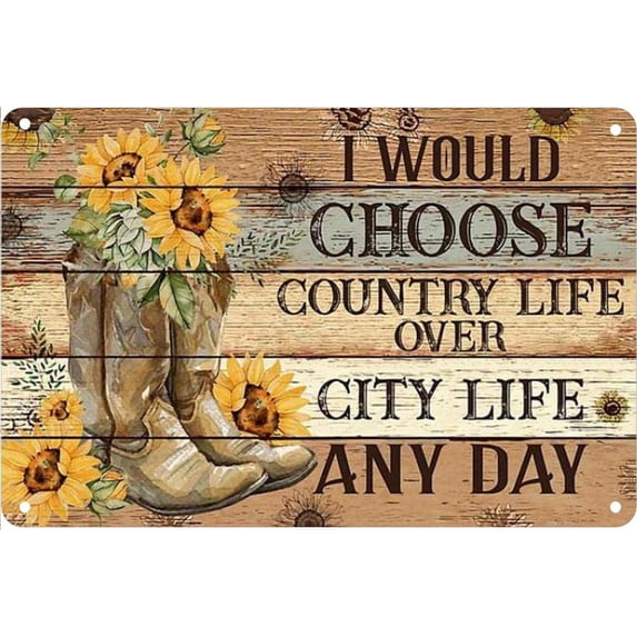 Cowgirl Choose Country Life Retro Metal Tin Sign Vintage Aluminum Sign for Home Decor Room Metal Decor 12x16 Inch