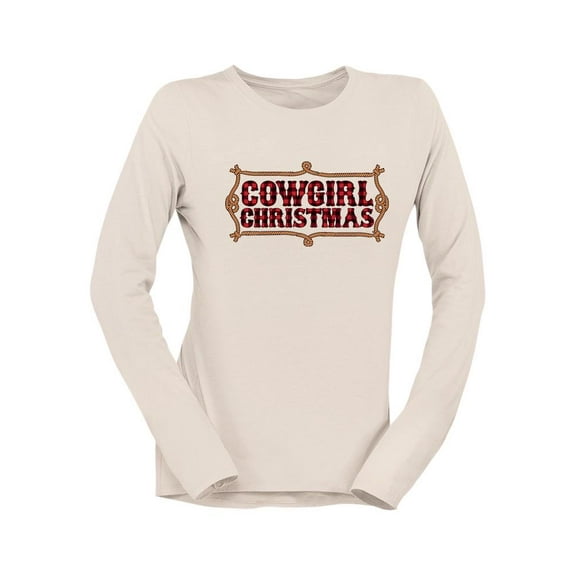 Cowgirl Christmas Plaid Women's Long Sleeve