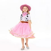 Cowgirl Costume Set for Little Girls, Halloween Rodeo Dress Up