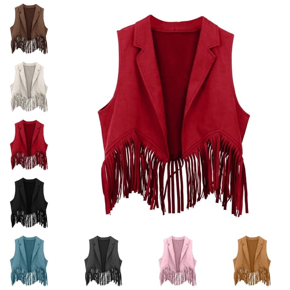 Cowgirl Tween Sleeveless Western Vest Retro 70s Outfits for Girls