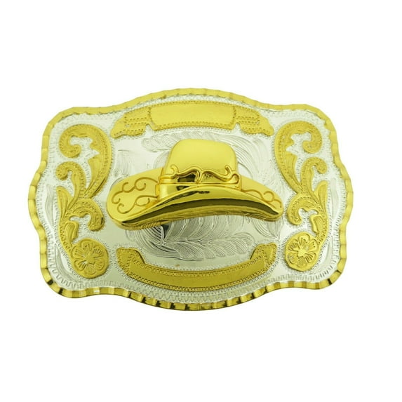 Cowgirl Cowboy Hat Belt Buckle Western Ranchero Rodeo Texans Big Costume Accessory