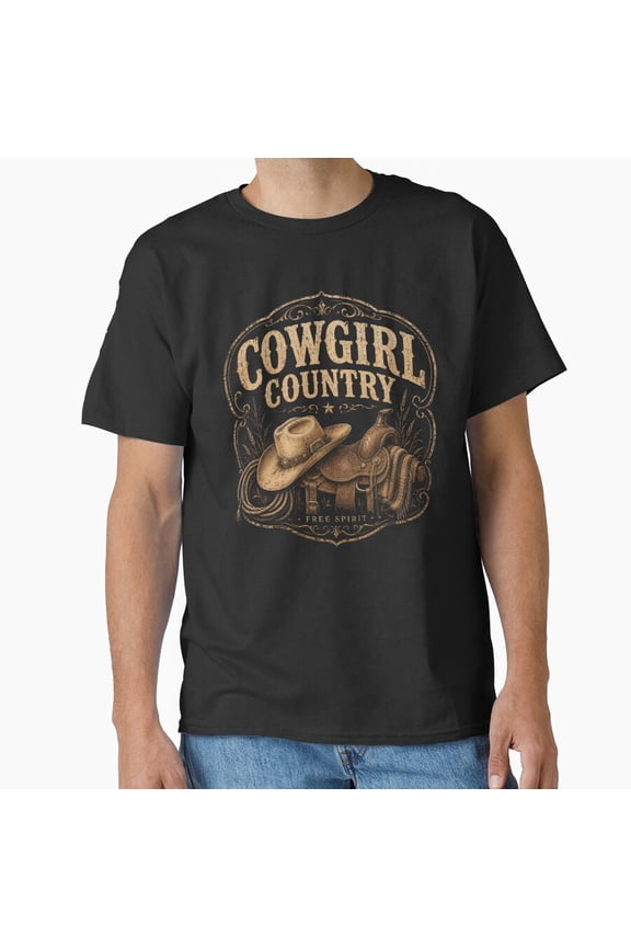 Cowgirl Free Spirit T Shirt, Vintage Western Saddle Graphic Tee, Country Shirt Size S-5XL