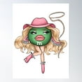 thumbnail image 1 of Cowgirl Green M&M Poster Wall Art, Modern Wall Decor For Living Room Bedroom, 12x18 UNFRAMED, 1 of 3