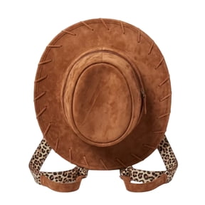 Cowgirl Hat Backpack, Western Cowboy Hat Costume Backpack with Adjustable Shoulder Strap, Novelty Daily Daypack Birthday Gift (Brown)