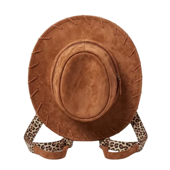 Cowgirl Hat Backpack, Western Cowboy Hat Backpack with Adjustable Strap, Fun Costume Accessory Bag for Birthday Party Festivals & Daily Use (Brown)