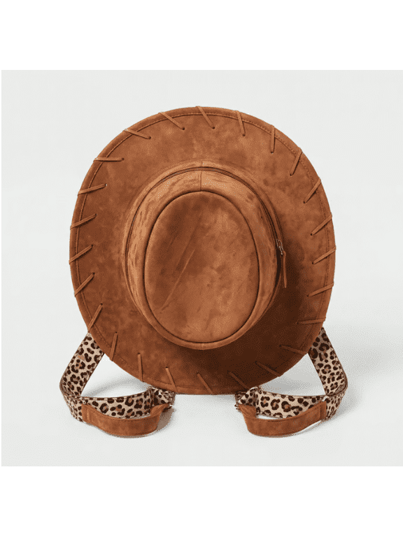 Cowgirl Hat Backpack, Spacious Zipper Hat Shape Fashion Backpack Hat Shaped Western Style Bag for Country Concert, Music Festival, Rodeo