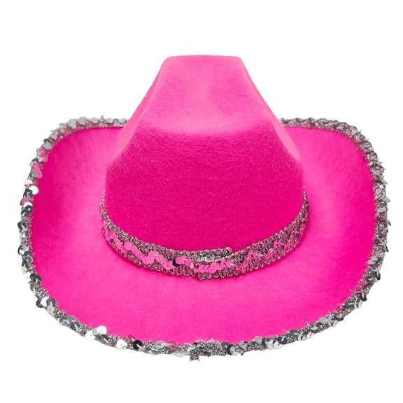 Cowgirl Hat Costume Accessory for Children, Pink and Silver, Halloween by Way To Celebrate