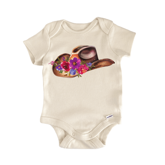 Cowgirl Hat Cowboy Floral Newborn Baby Bodysuit