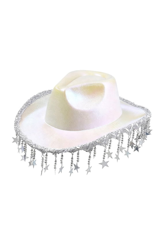 Cowgirl Hat Cowboy Hat Wide Brim Elegant Rhinestone Tassels for Women and Men Spring Autumn Festival
