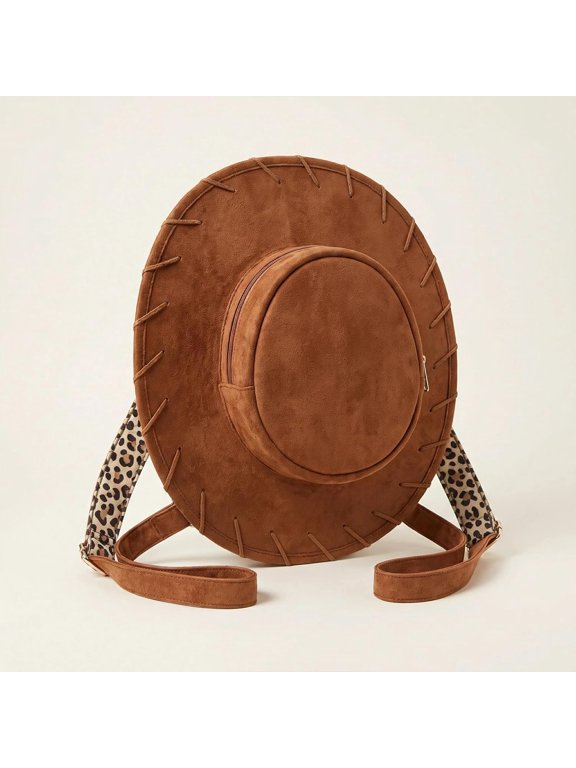 Cowgirl Hat Shaped Backpack, Western Style Novelty Bag for Country Music Festival, Rodeo Travel Casual Bagpack, Halloween Accessory 13.78"