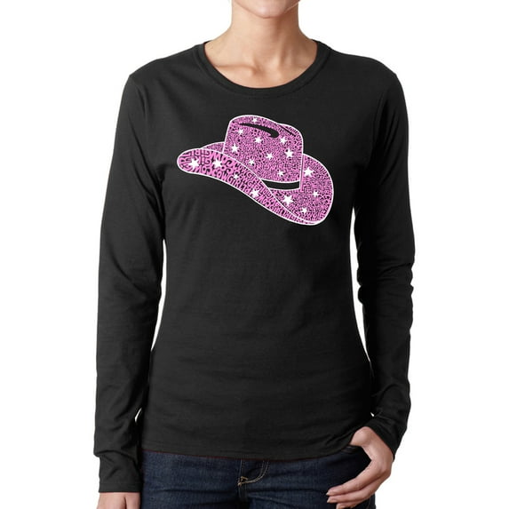 Cowgirl Hat - Women's Word Art Long Sleeve T-Shirt