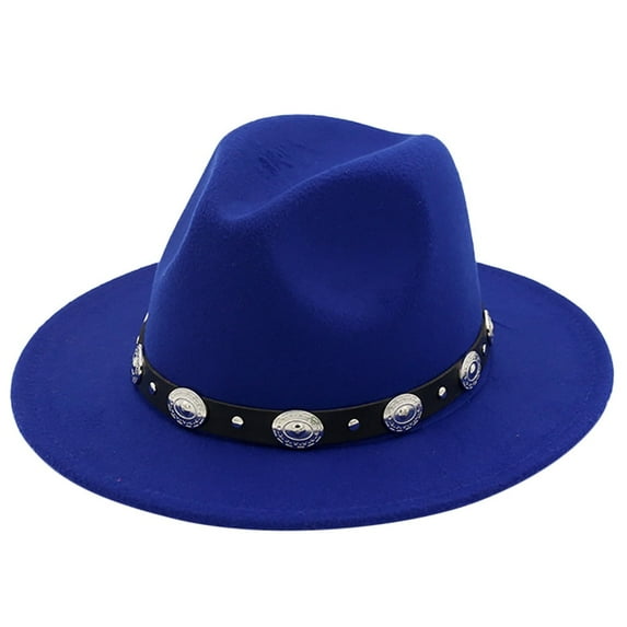 Cowgirl Hats Women Leather Cowboy Hat Blue Cowboy Hats Country Outfits for Men One Size