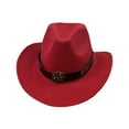 thumbnail image 1 of Cowgirl Hats Women Red Hats Leather Hat for Men Womens Hats Fashion M, 1 of 3