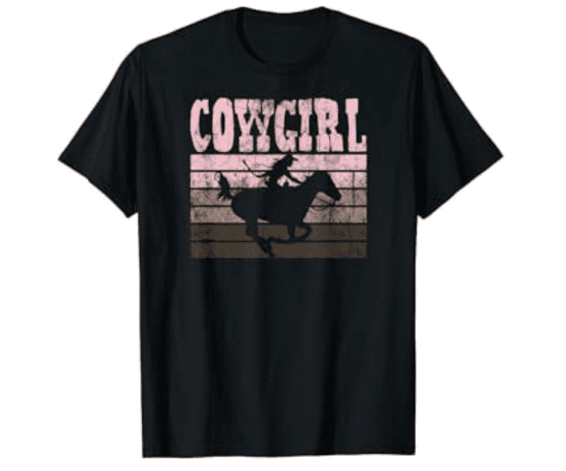 Cowgirl Horse Equestrian Western Shirt BLACK Unisex S-5XL Hot Trending Shirt, Vintage Birthday Gift