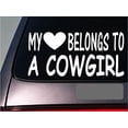 thumbnail image 1 of Cowgirl My heart belongs Sticker *G497* 8" Vinyl Decal rodeo boots barrels hat, 1 of 1