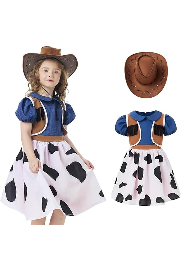 Cowgirl Outfits Set, Including A Dress and A Hat, Perfect For A Western-themed Party