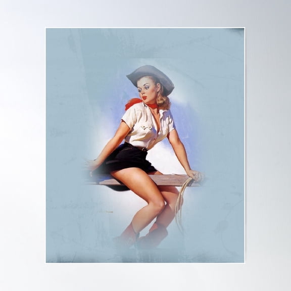 Cowgirl Pinup Poster, 8x12 UNFRAMED