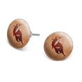 thumbnail image 1 of Cowgirl Pinup Riding Bucking Bull Rodeo Novelty Silver Plated Stud Earrings, 1 of 3