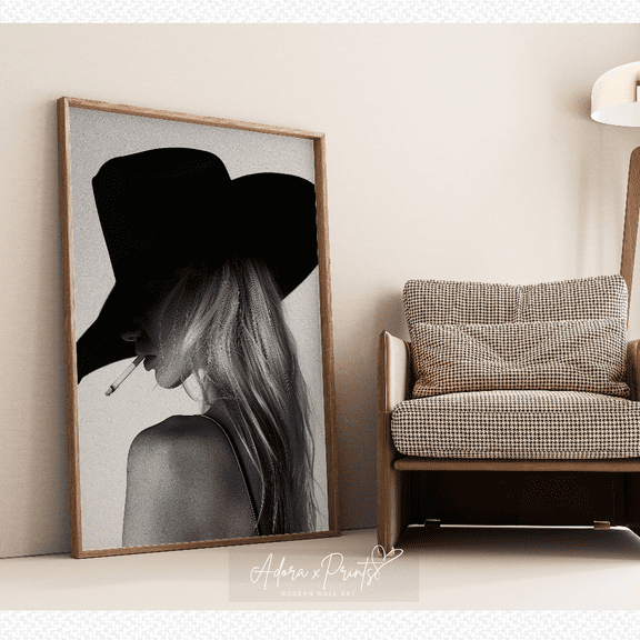 Cowgirl Poster, Wall Art, Western Aesthetic, Modern Black And White, Trendy Poster, Fashion Poster, , Art, Poster Home Decor , Poster Print Only