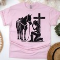 thumbnail image 1 of Cowgirl Prayer T-Shirt | Horse and Cross Christian Graphic Tee, Light Pink, Size XL, 1 of 6