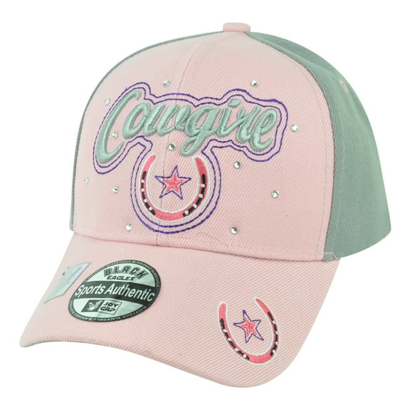 Cowgirl Rhinestone Gems Country Lasso Shoe Horse Two Tone Adjustable Pink