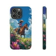thumbnail image 1 of Cowgirl Riding Horse Western Flower Field Wildflowers Illustration Phone Case for 11 12 13 14 15 16 17 Pro Max, 1 of 2