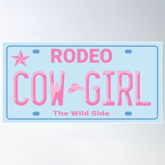 Cowgirl Rodeo Poster, 12x18 UNFRAMED