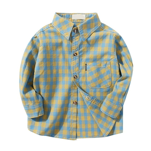 Toddler Boy Fall Shirt Girls Fall Jacket Boys Long Sleeve Flannel Plaid Shirt Button Down Shirts Cotton Plaid Jacket with Pockets Mint Green 10-12 Years