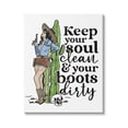 thumbnail image 1 of Cowgirl Soul Clean & Boots Dirty Phrase Novelty Graphic Art Gallery Wrapped Canvas Print Wall Art, 1 of 7