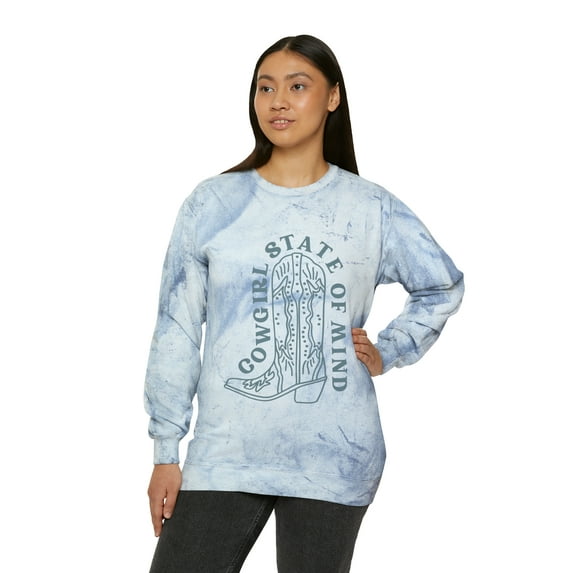 Cowgirl State of Mind Color Blast Crewneck Sweatshirt
