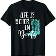 thumbnail image 1 of Cowgirl T Shirt - Life is Better In Boots Country T Shirt Black 4X-Large, 1 of 4