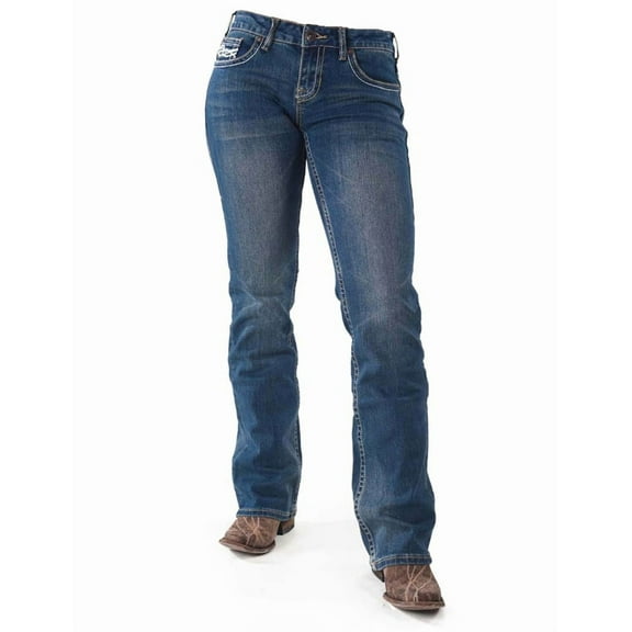 Cowgirl Tuff Western Denim Jeans Womens 32 XX-Long Med Wash DFMIH0