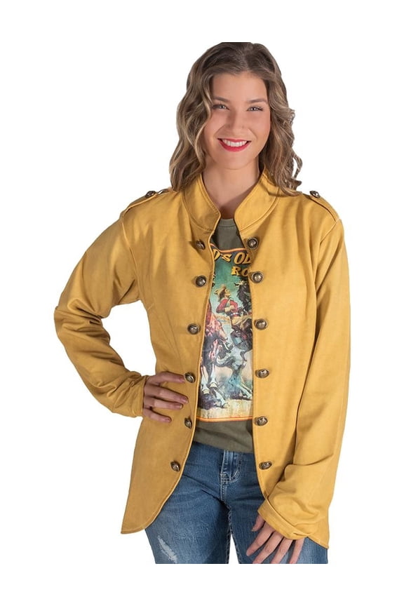 Western Jacket Womens Military Button M Gold H00659
