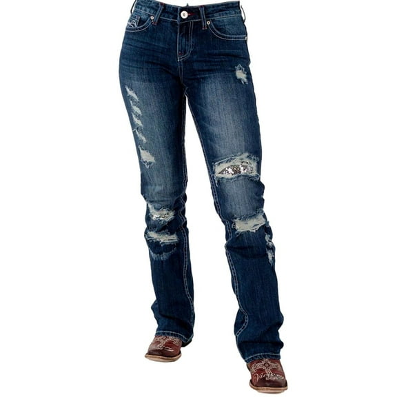 Cowgirl Tuff Western Jeans Womens Hot Mama Bling 31 Reg Med JHOTBL