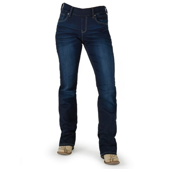 Cowgirl Tuff Western Jeans Womens Shattered L Reg Dark Wash PULDRK