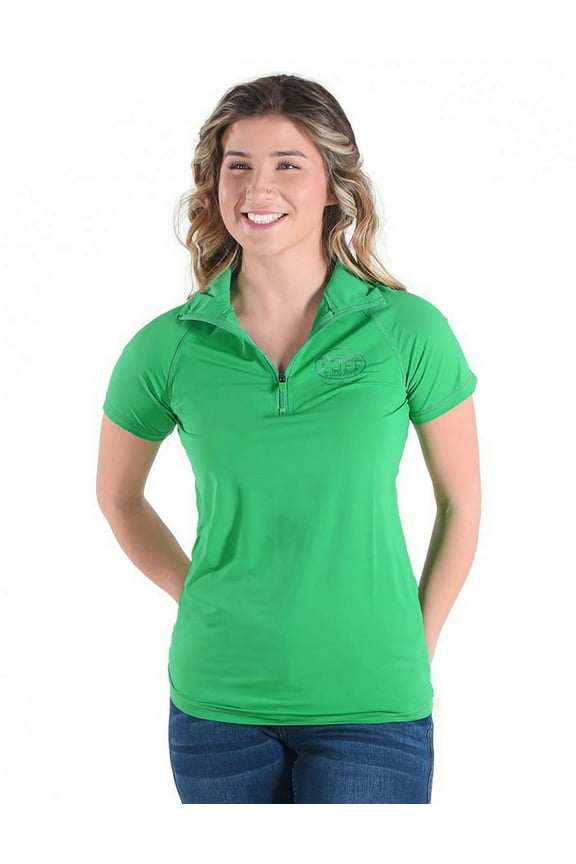 Western Shirt Womens Breathe S/S Tee S Money Green 100502