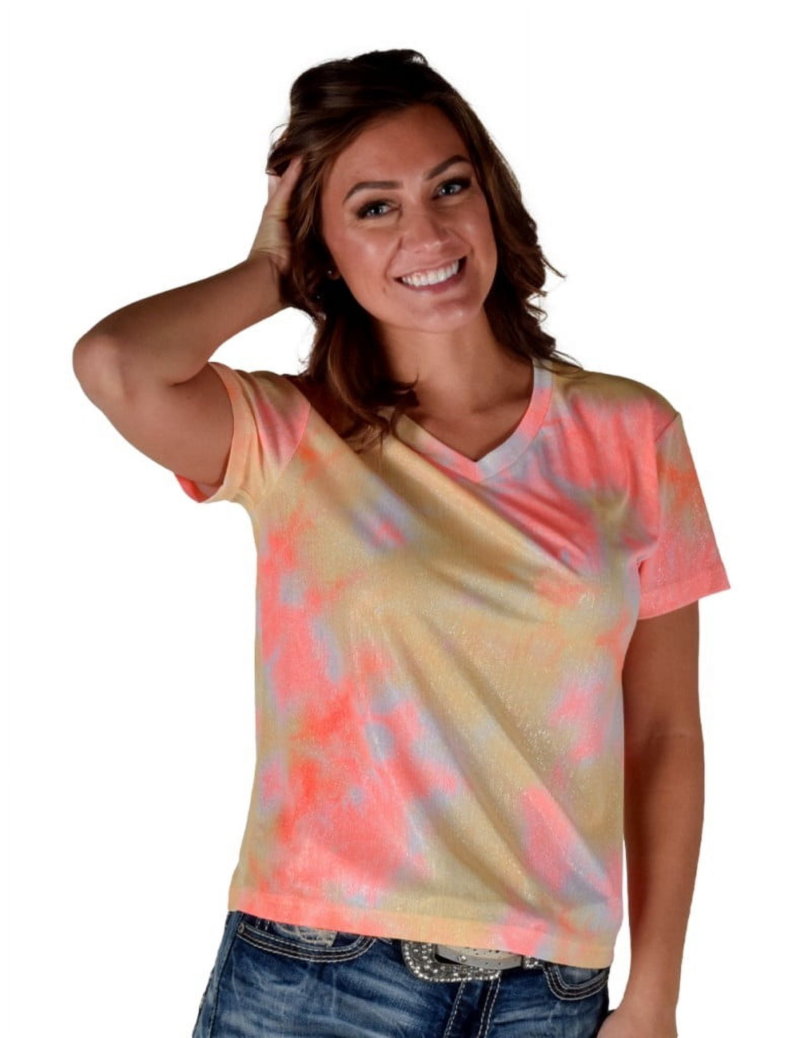 Cowgirl Tuff Western Shirt Womens S/S Sherbert XL Multi-Color 100879 ...