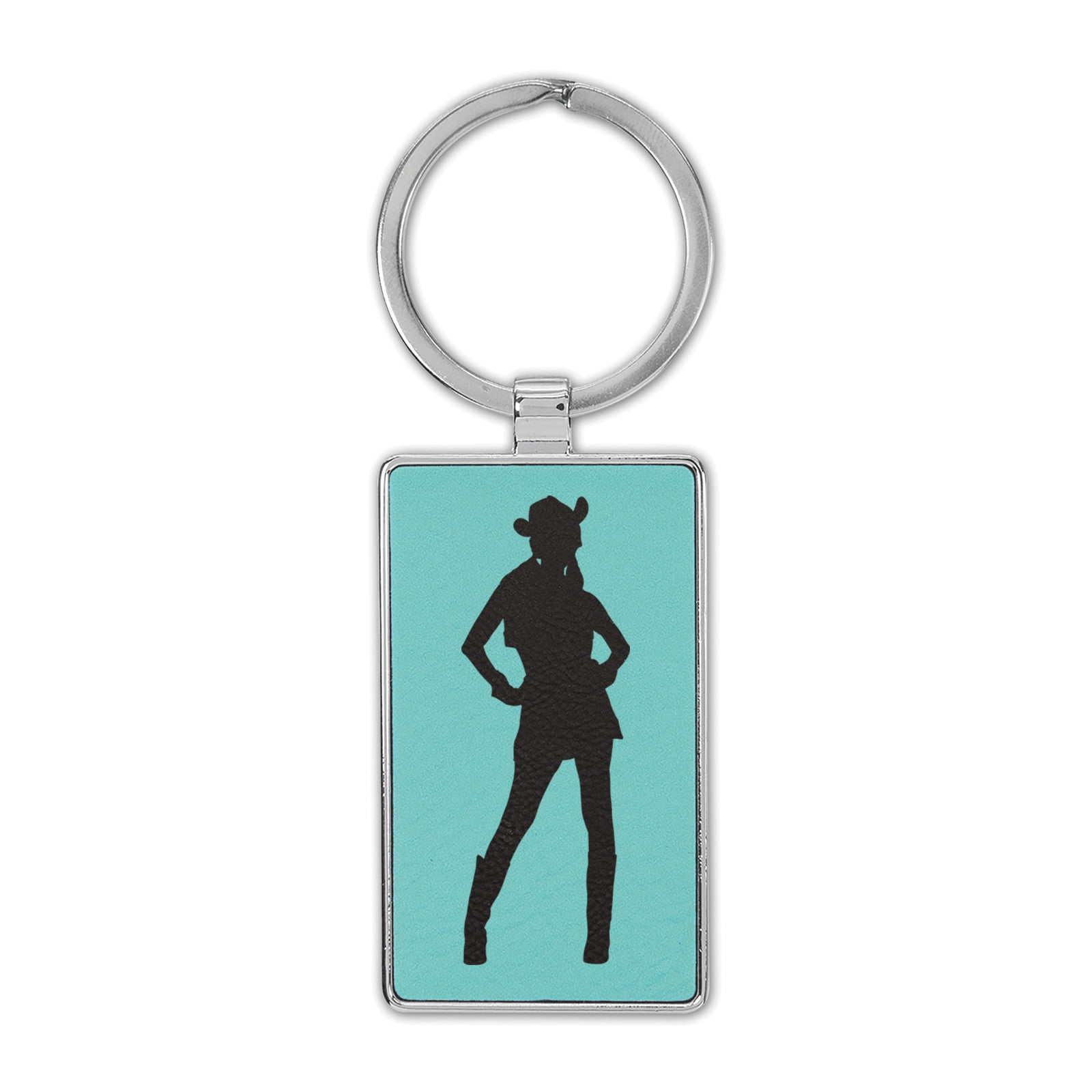 Cowgirl V3 Premium Leatherette Keychain rodeo rider - Teal - Walmart.com