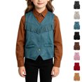 thumbnail image 1 of Cowgirl Vest Kids Sleeveless Vest Cowboy Outfit Halloween for Boys Size 3-12 Years, 1 of 8