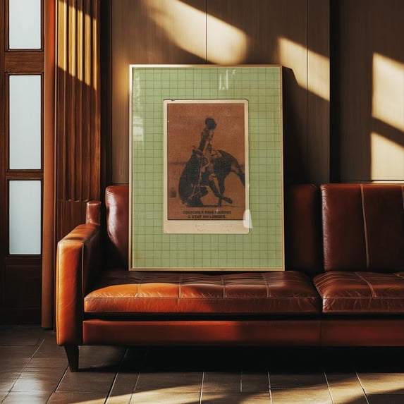 Cowgirl Western Art Print: Mid-Century Modern Rodeo Poster 24x36 Unframed Poster